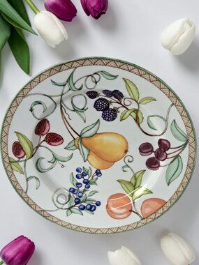 Beautiful Dansk Umbrian Fruits 9” Salad Plates Portugal